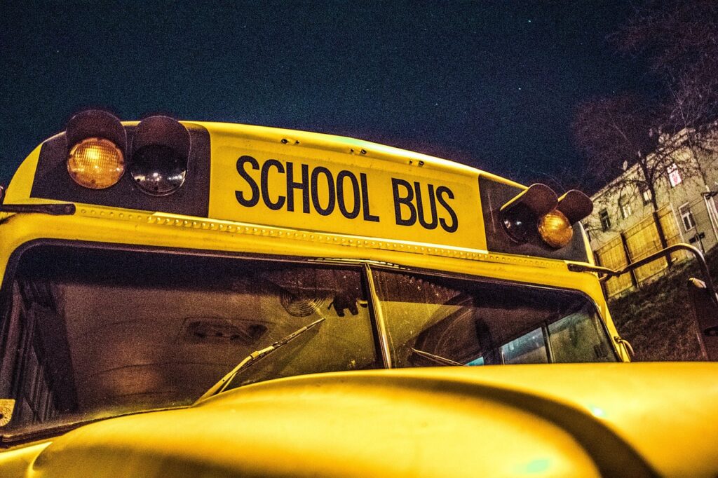 School Bus in Early Morning